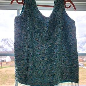 Imperial Imports Vintage Sequin Wool Zip Top